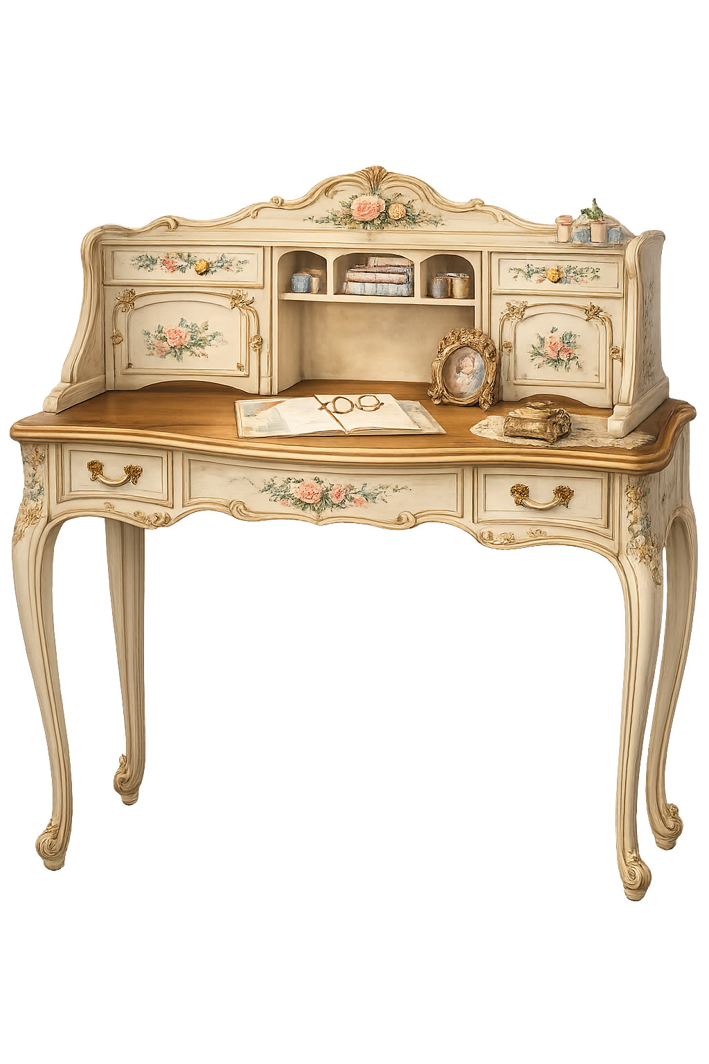 Roxie at her writing desk